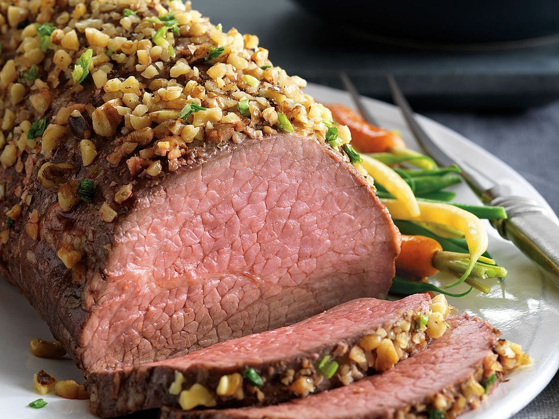 Grilled Tenderloin with Gorgonzola Walnut Crust