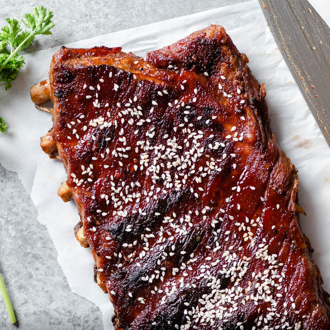 Honey Ginger Balsamic Glazed BBQ Ribs