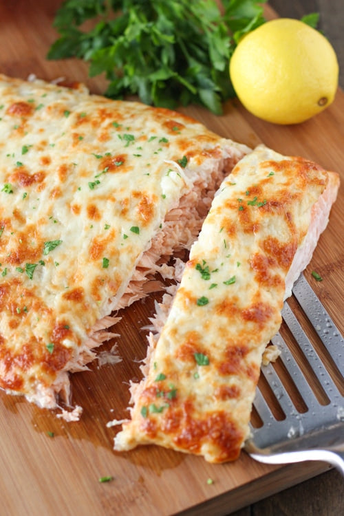 Oven Roasted Atlantic Salmon Bluegrass Country Ham and Baby Swiss