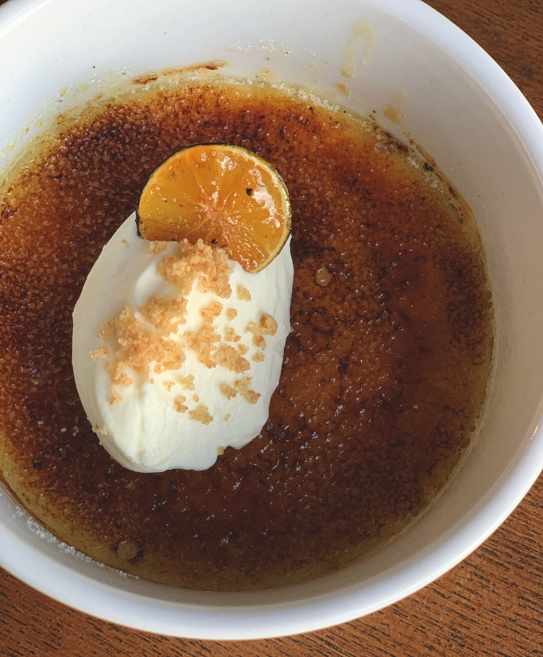 Green Chile Crème Brule Persian Lime Chantilly Cream