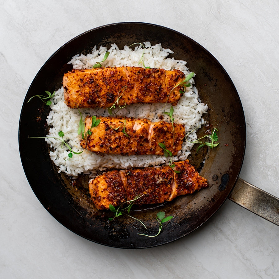 Salmon- Honey Aleppo Pepper Crusted
