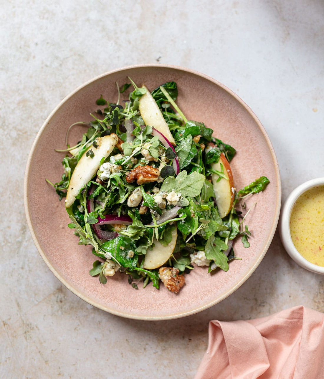 Pear Arugula Salad with Walnuts & Blue Cheese
