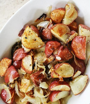 Cajun Roasted Potatoes and Caramelized Onions