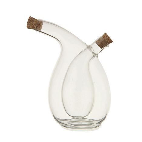 Oil and Insert Circle Vinegar Glass Cruet with Cork Stoppers