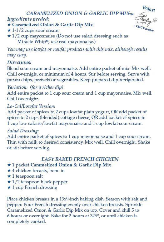 Caramelized Onion & Garlic Dip Mix