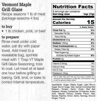 Vermont Maple Grill Glaze Rub