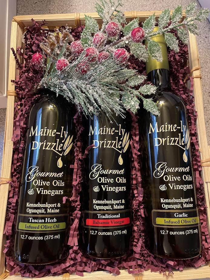 Holiday basket with 3 - 12oz products