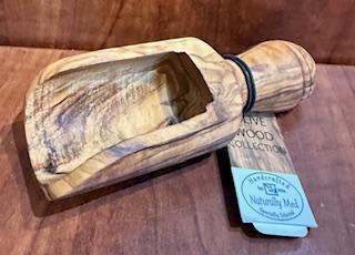 Olive Wood Salt Scoop - large 4.75"