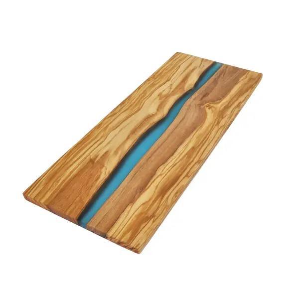 Olive Wood Cutting Board with River of Resin -