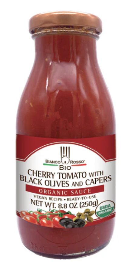 Cherry Tomato with Black Olives and Capers Organic Sauce