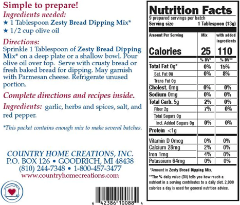 Zesty Bread Dipping Mix