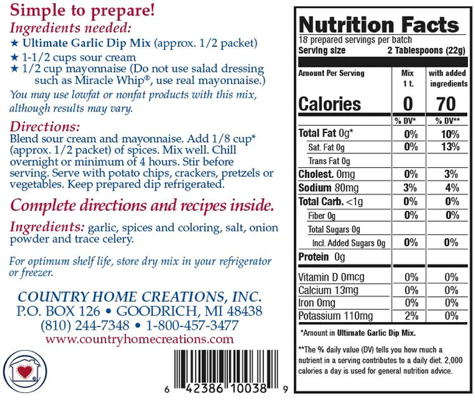 Ulitmate Garlic Dip Mix