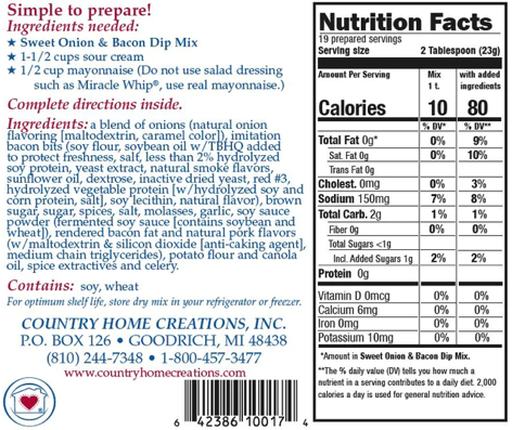 Sweet Onion & Bacon Dip Mix