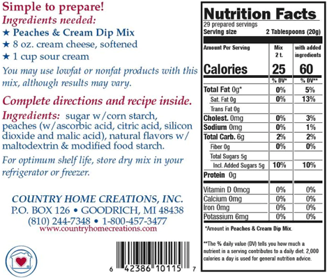 Peaches & Cream Dip Mix
