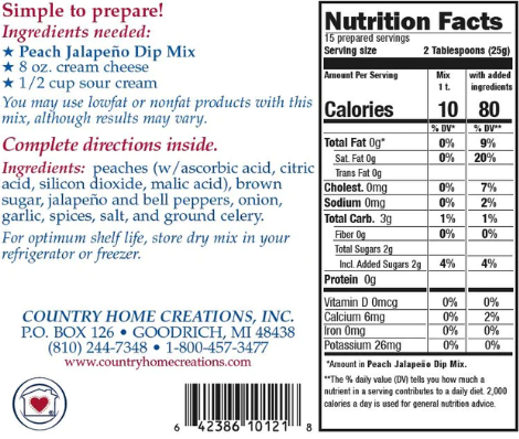 Peach Jalapeno Dip Mix