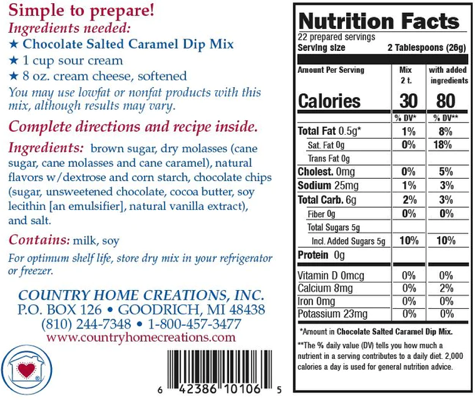 Chocolate Salted Caramel Dip Mix