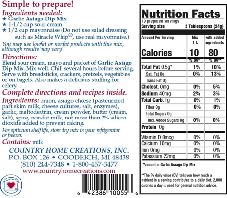 Garlic Asiago Dip Mix
