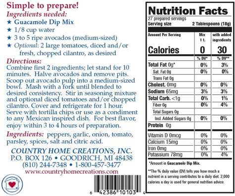 Guacamole Dip Mix