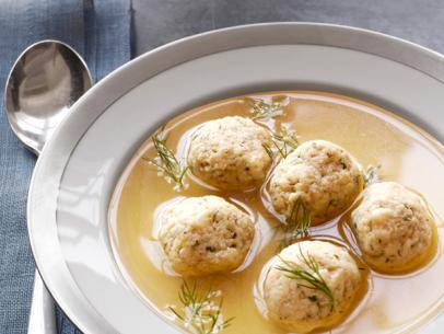 Matzo Ball Soup Served Pasta