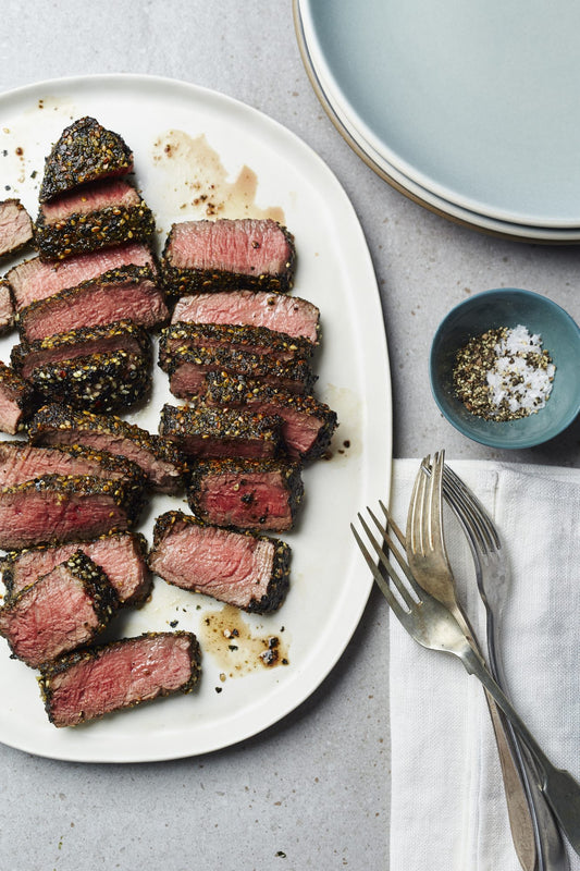Savory Butter and Grilled Steaks with 7 Seed Crust