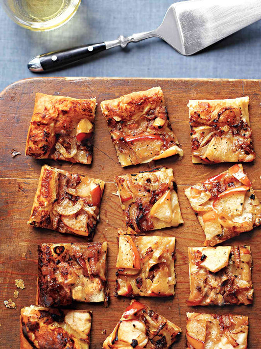 Tartlets with Apples, Caramelized Onions and Pancetta