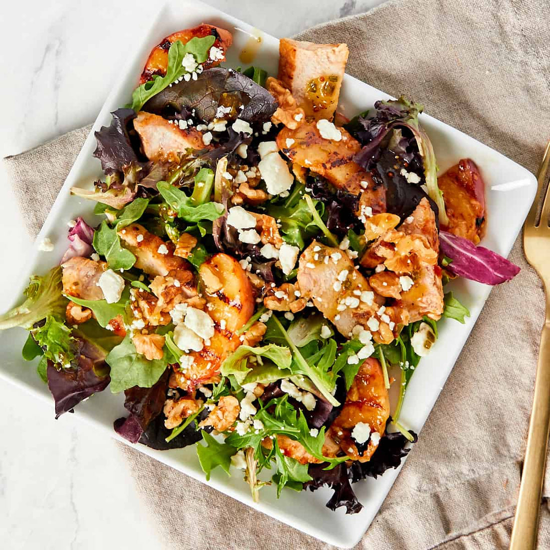 Grilled Peaches and Pork Salad