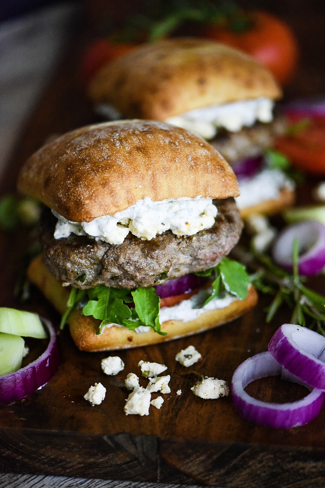 Grilled Lamb Burgers with Maine-ly Drizzle Tzatzki Sauce