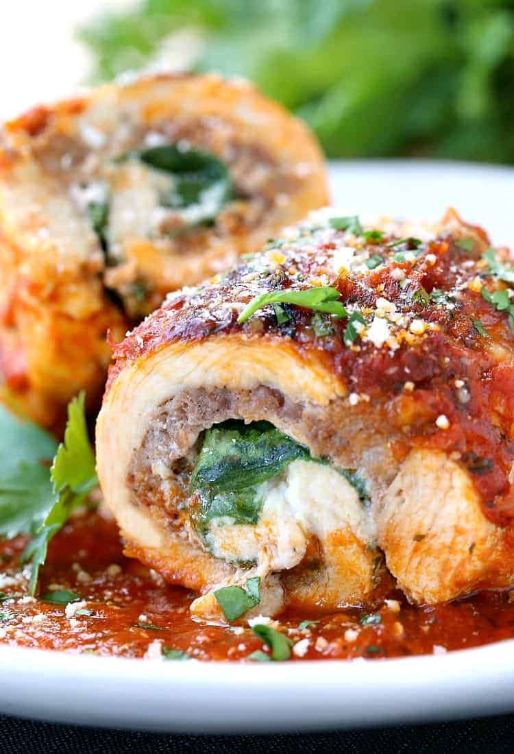 Sausage and Date Stuffed Breast of Chicken
