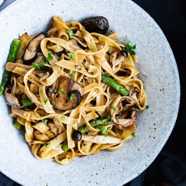 Asparagus and Wild Mushroom Linguine
