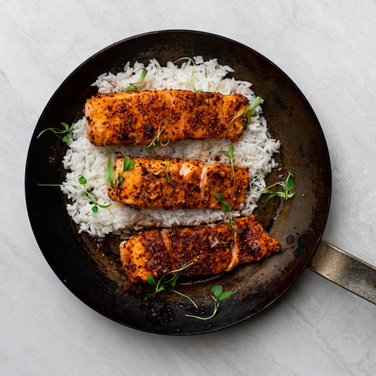 Salmon- Honey Aleppo Pepper Crusted