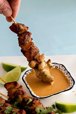 Chicken Satay with Cambodian Coconut Peanut Sauce