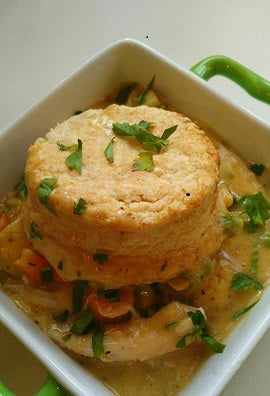 Chicken Pot Pie Infused with Mushroom-Sage Olive Oil