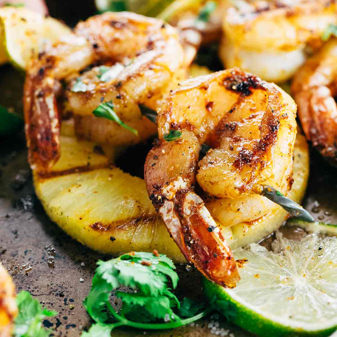 Grilled Sesame Shrimp Skewers with Pineapple Beurre Blanc