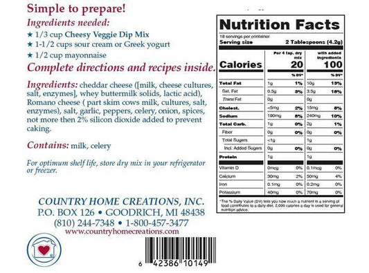 Cheesy Veggie Dip Mix
