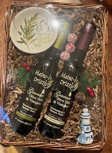 Mini Lighthouse with dipping bowl and 6.7oz Olive Oil and Vinegar