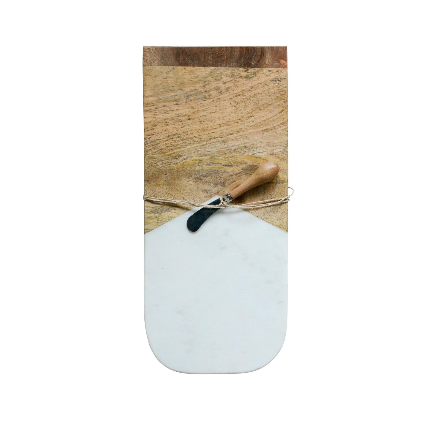 Marble & Mango Wood Cheese/Cutting Board with Canape Knife
