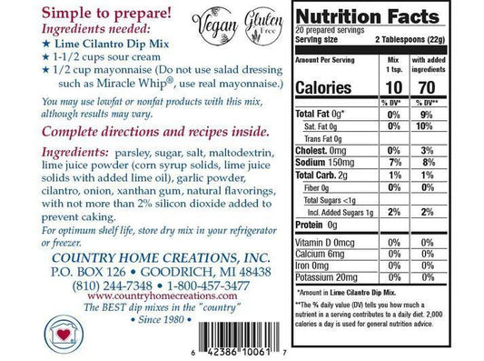 Lime Cilantro Dip Mix