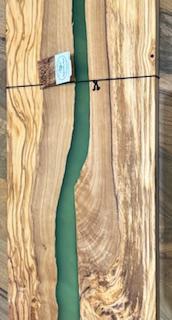 Olive Wood Cutting Board Green Resin 15'x7'