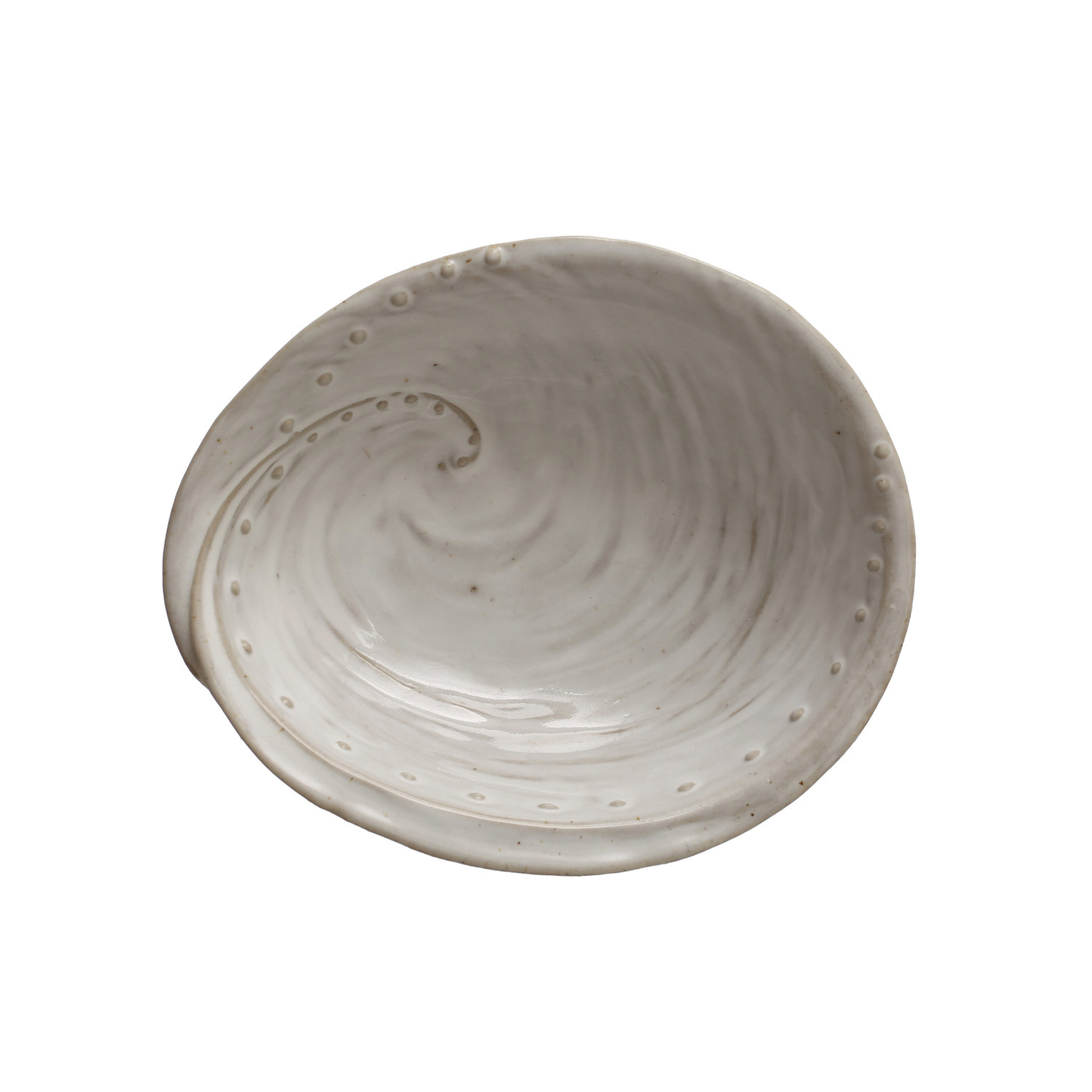 Stoneware White Shell Abalone Plate