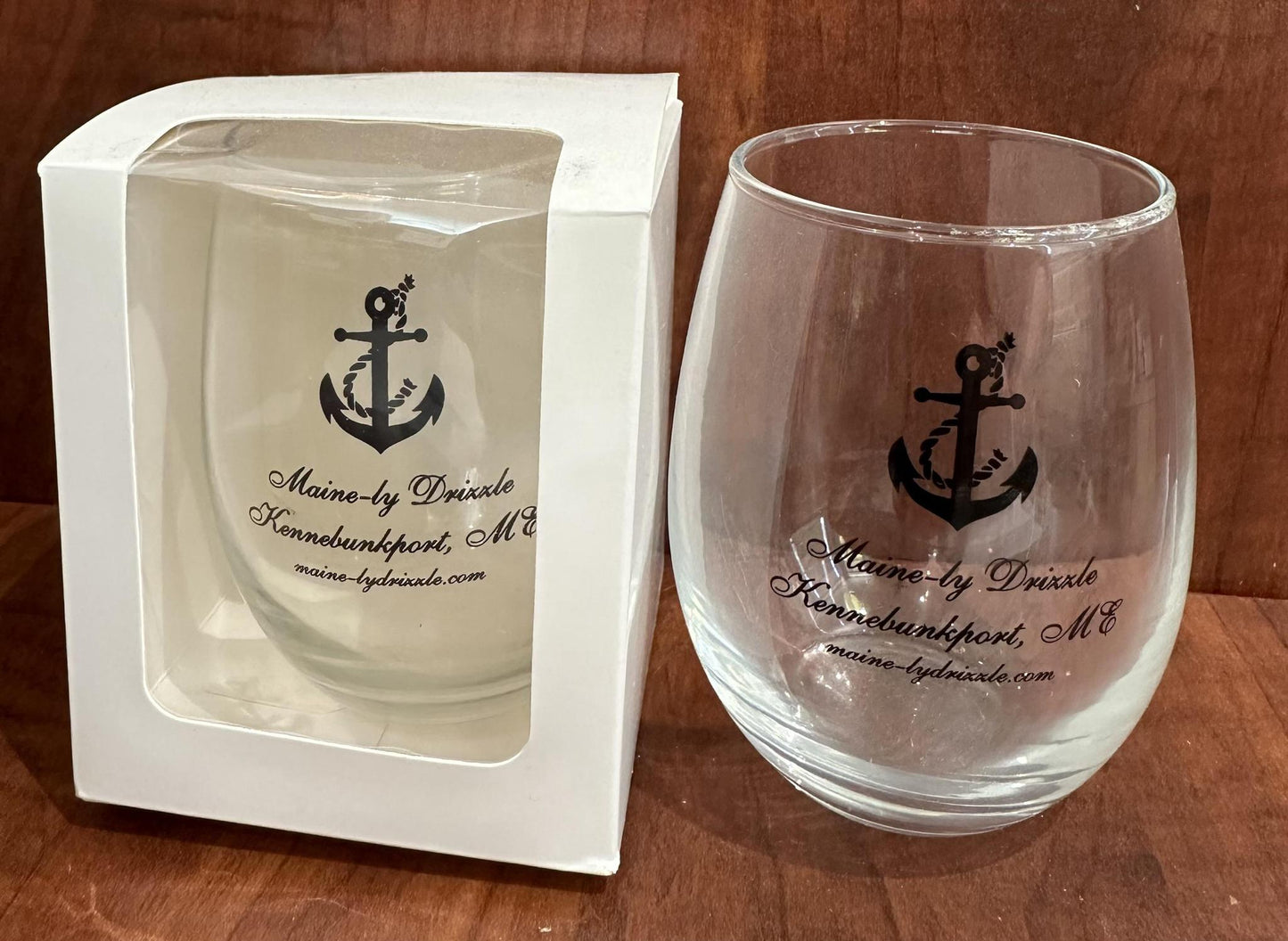 Maine-Ly Drizzle Stemless Wine Glass (Kennebunkport, ME.)