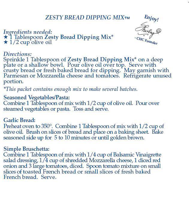 Zesty Bread Dipping Mix