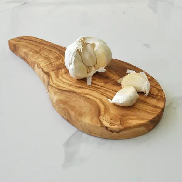 Olive Wood Garlic Board 10”