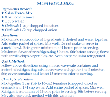 Salsa Fresca Mix